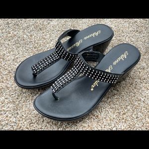 Black Rhinestone Sandals
